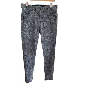 Democracy Animal Print Skinny Denim Jeans Sz.8 Gray Stretch